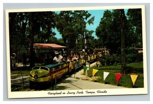 Vintage 1970's Postcard Fairyland Railroad Locomotive Lowry Park Tampa Florida