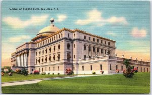 VINTAGE POSTCARD THE PUERTO RICO CAPITOL BUILDING AT SAN JUAN c. 1940-1945