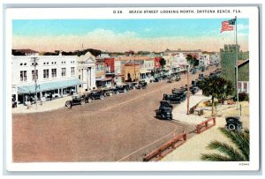 c1920's Beach Street Looking North Classic Cars Daytona Beach Florida Postcard