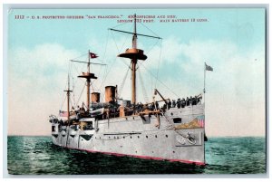c1910 US Protected Cruisers San Francisco California World War Vintage Postcard