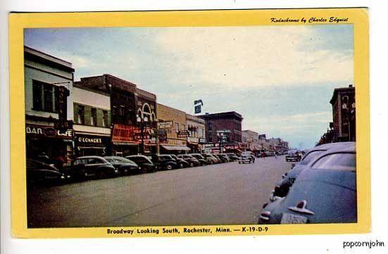 Rochester MN Morey's Bar Street View Old Cars Postcard