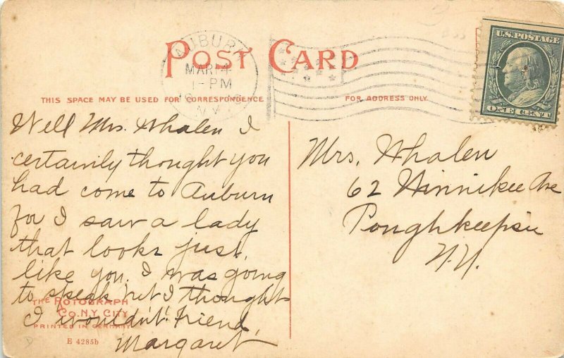 Auburn New York 1910 Postcard Auburn State Prison Yard Jail