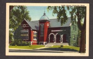 ME Public Library WATERVILLE MAINE Postcard OLD Pc