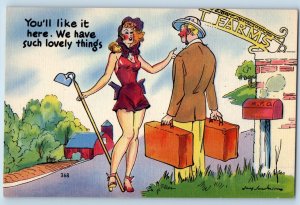 Jay Jackson Signed Postcard T Farms Sexy Girl We Have Such Lovely Things Vintage