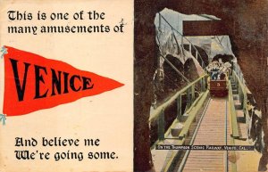 THOMPSON SCENIC RAILWAY ROLLER COASTER VENICE CLAIFORNIA POSTCARD 1915