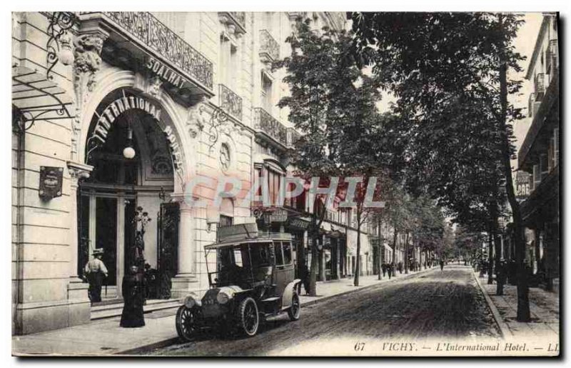 Old Postcard Vichy Hotel International Automobile