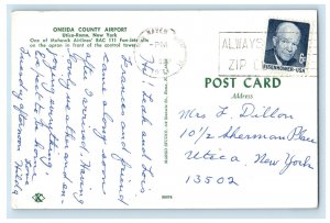 1971 Oneida County Airport Utica-Rome New York NY Posted Postcard