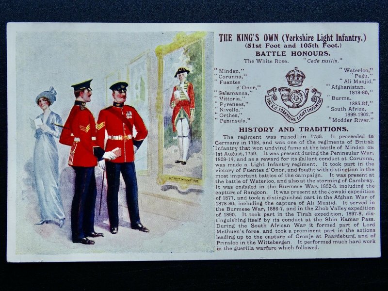 History & Tradition THE YORKSHIRE LIGHT INFANTRY Postcard Gale & Polden No.84b