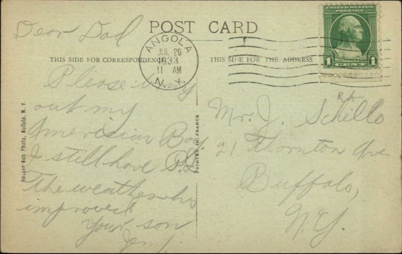 Boys Camp Weona Dinner Hour Buffalo NY YMCA c1930 Postcard