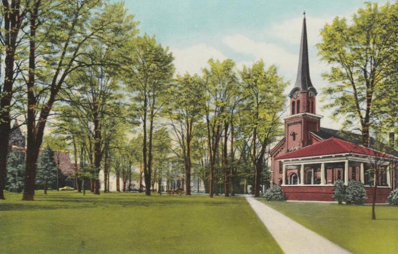 Bandstand and Congregational Church on the Green - Homer NY, New York