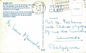 Canada Quebec City The Place d'Armes Vintage Postcard 07.55