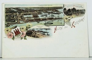 Denmark Hilsen fra KJOBENHAVEN Multi View 1325 Louis Glaser c1900 Postcard A4