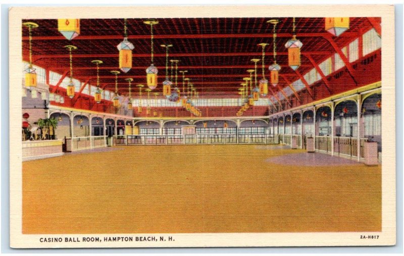 HAMPTON BEACH, NH New Hampshire ~ The CASINO BALLROOM  c1930s Linen Postcard