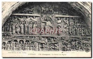 Old Postcard From Conques Portal & # 39Eglise