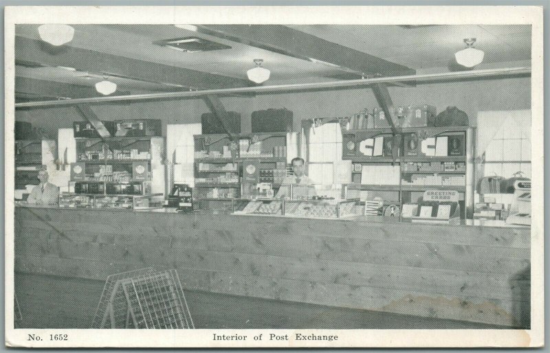 FORT DIX NJ INTERIOR OF POST EXCHANGE VINTAGE POSTCARD