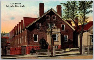 Lion House Salt Lake City Utah UT House Building Residences Home Postcard