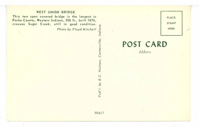 IN - Parke County.  West Union Covered Bridge