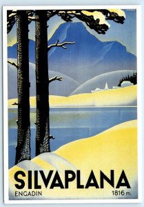 SILVAPLANA, Engadin Switzerland~ JOHANNES HANDSCHIN Art Deco 4x6 Repro Postcard