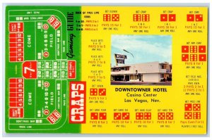 c1940's Downtowner Hotel Gaming Guide Coupon Scene Las Vegas Nevada NV Postcard