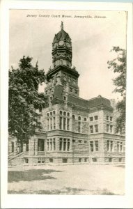 RPPC Jerseyville Illinois IL - Jersey County Court House UNP Postcard