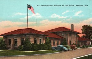 Vintage Postcard Headquarters Building Fort McClellan Landmark Anniston Alabama