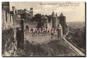 Old Postcard Cite De Carcassonne buildup of door & # 39aude