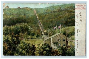 c1905 Railroad Up Mount Tom, Holyoke, Massachusetts MA Antique Postcard 