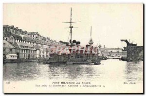 Postcard Old Military Brest Port Vue Prize Bordenave Breastplate Leon Gambetta