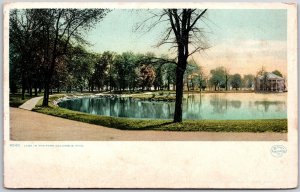 Columbus Ohio OH, 1914 Lake in the Park, Water Reflection, Vintage Postcard