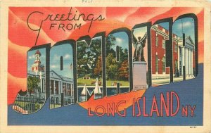 New York Long Island Jamaica large letters multi view Tomin Art Postcard 22-4086