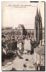 Moulins Old Postcard Place Achilles Rock and Church of the sacred heart