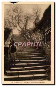 Old Postcard The Staircase Faouet Belfry and St. Barbe