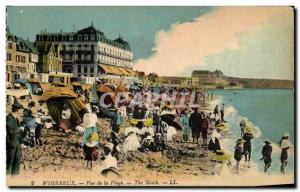 Old Postcard Wimereux Beach View