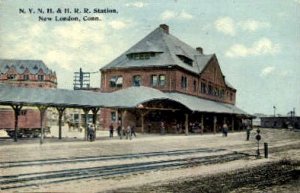 N.Y. N.H. and H.R.R. Station, New London, Connecticut CT, USA Railroad Train ...