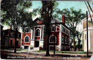 Postcard LIBRARY SCENE Rochester New Hampshire NH AM3557