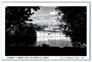 c1940's Ship Algonquin Muskoka River Near Huntsville Ontario RPPC Photo Postcard