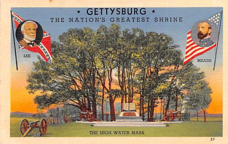 Gettysburg, High Water Mark, Lee & Meade Civil War Unused 