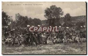 Old Postcard Army Camp Chalons En maneuver the big break