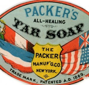 1870s Label Packer's All-Healing Tar Soap Flags F137