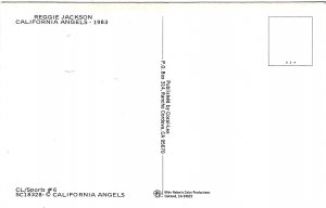 1983 Reggie Jackson, California Angels MLB Baseball Chrome Postcard