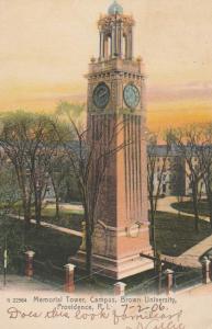 Memorial Tower - Brown University, Providence RI, Rhode Island - pm 1906 - UDB