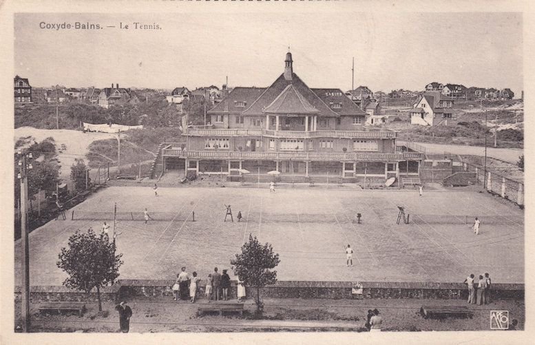 Coxyde Bains The Tennis Courts Antique Belgium Postcard