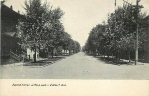 UDB Postcard; Second Street Scene, Elkhart IN Residence Section Unposted