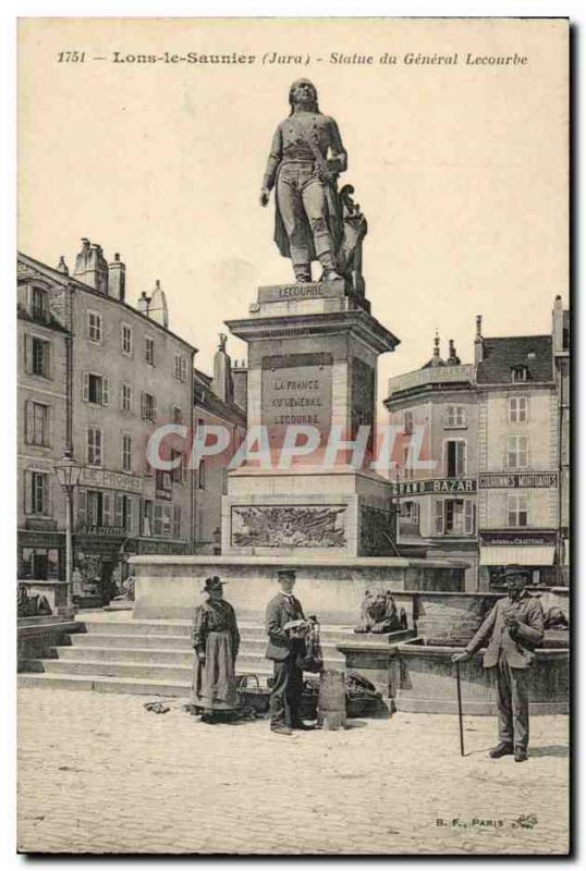Lons le Saunier Statue Generale Lecourbe - Old Postcard