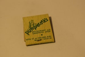 Pumpernik's Restaurant and Sandwich Shop Miami Beach Florida Matchbook