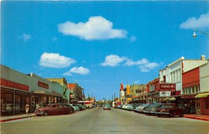 Kingsville Texas 1950s Postcard Main Street Cars Department Store