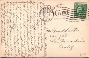 Berkeley CA School US Flag c1910s Mitchell publisher Postcard JE17