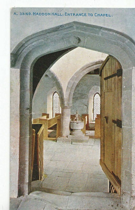 Derbyshire Postcard - Haddon Hall - Entrance to Chapel      ZZ3255