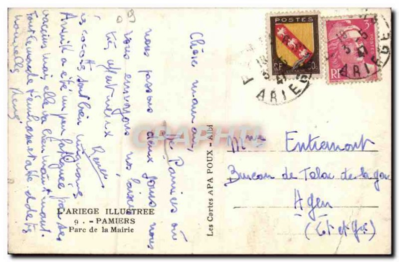 Pamiers - City Hall Park - Old Postcard