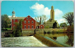 Vtg Pawtucket Rhode Island RI Slater Mill & City Hall 1950s View Old Postcard